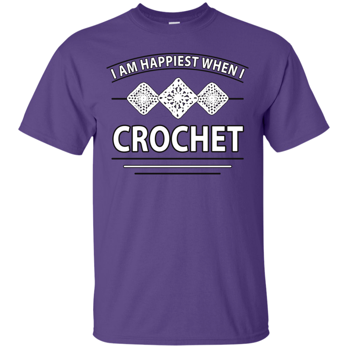 I Am Happiest When I Crochet Custom Ultra Cotton T-Shirt - Crafter4Life - 6
