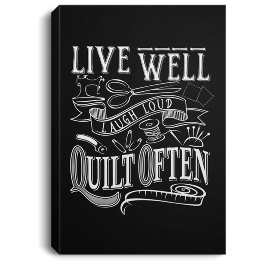 Live Well, Quilt Often Canvas Wall Art