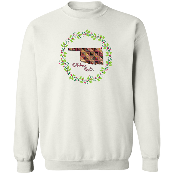 Oklahoma Quilter Christmas Crewneck Pullover Sweatshirt