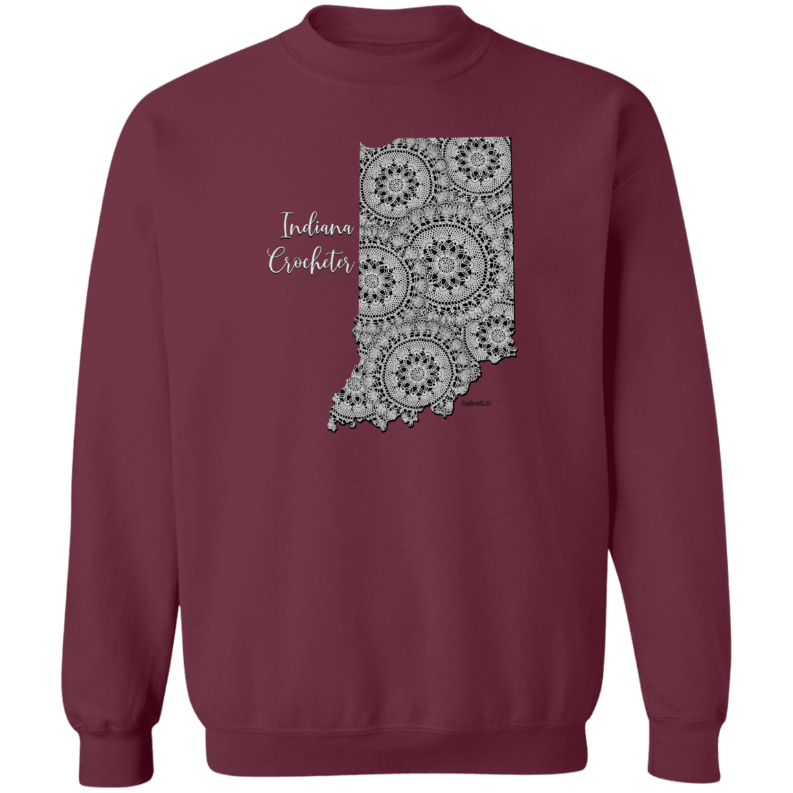 Indiana Crocheter Crewneck Pullover Sweatshirt