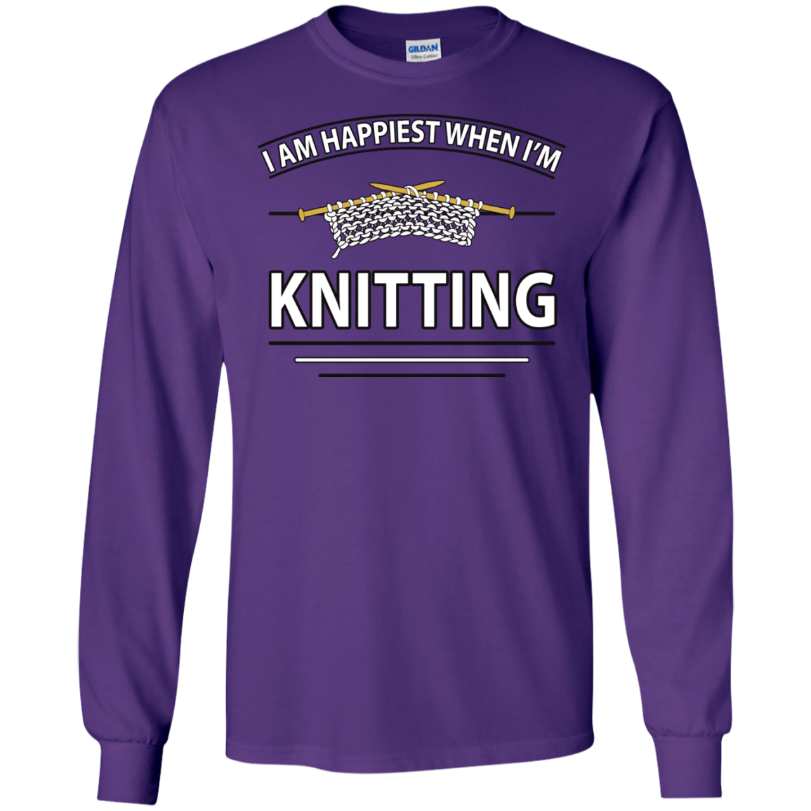 I Am Happiest When I'm Knitting Long Sleeve Ultra Cotton T-Shirt - Crafter4Life - 8