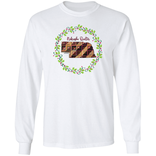 Nebraska Quilter Christmas LS Ultra Cotton T-Shirt