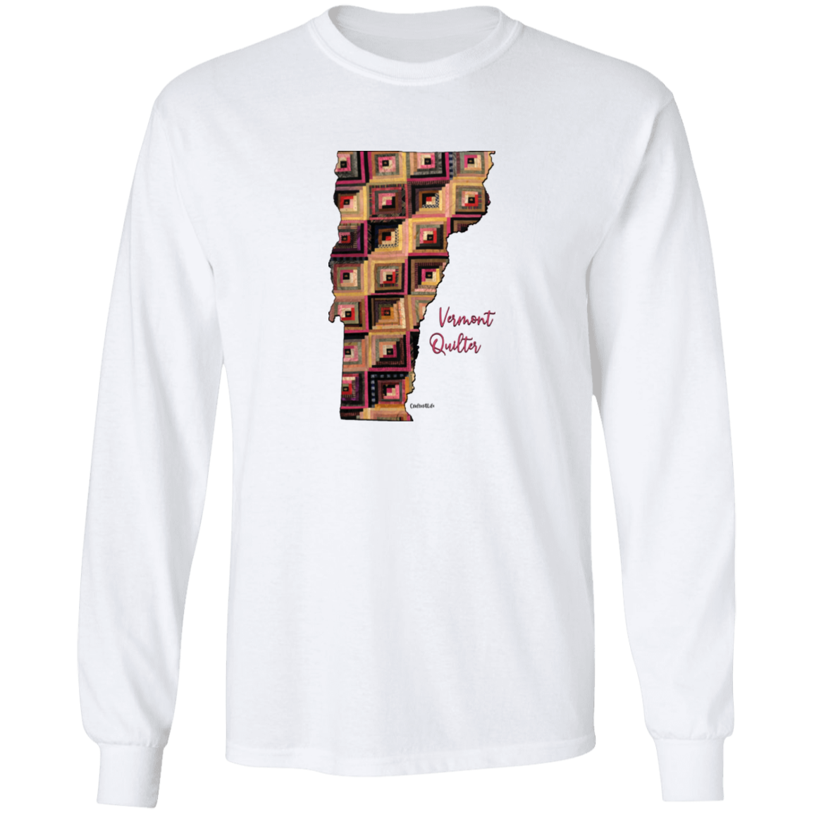 Vermont Quilter Long Sleeve T-Shirt, Gift for Quilting Friends and Family