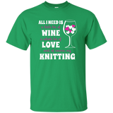 All I Need is Wine-Love-Knitting Custom Ultra Cotton T-Shirt - Crafter4Life - 4