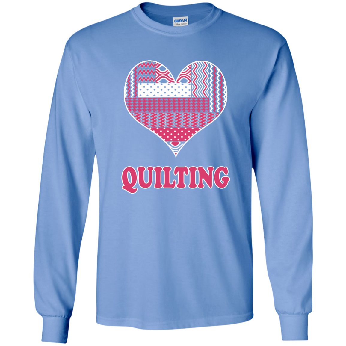 Heart Quilting Long Sleeve Ultra Cotton T-Shirt - Crafter4Life - 8