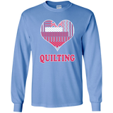Heart Quilting Long Sleeve Ultra Cotton T-Shirt - Crafter4Life - 8