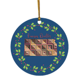 Kansas Quilter Christmas Circle Ornament