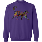 Granny Square Cat Crewneck Pullover Sweatshirt