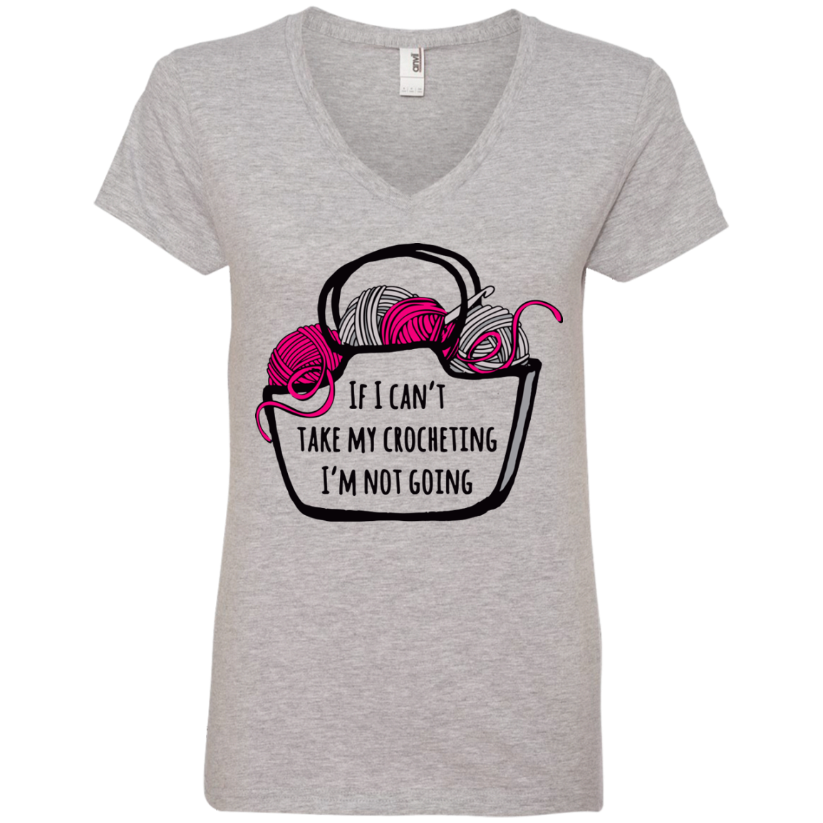 If I Can't Take My Crocheting Ladies' V-Neck T-Shirt
