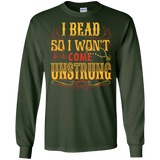 I Bead So I Won't Come Unstrung (gold) Long Sleeve Ultra Cotton T-Shirt - Crafter4Life - 3