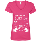 Time-Quilt-Mom Ladies V-neck Tee - Crafter4Life - 3
