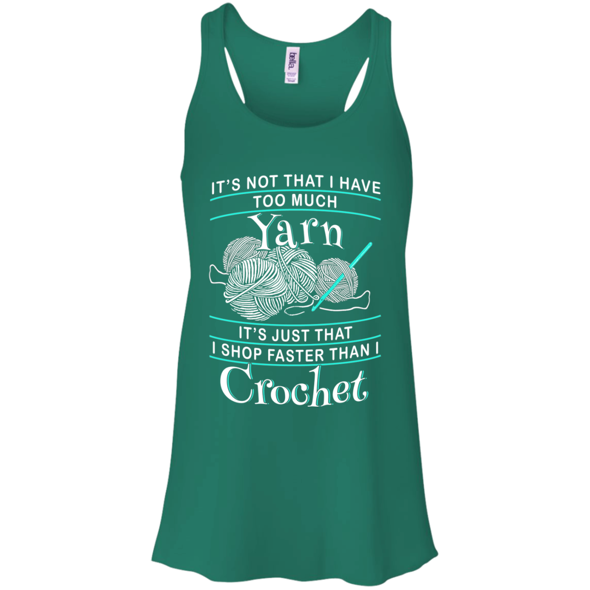 I Shop Faster than I Crochet Flowy Racerback Tank