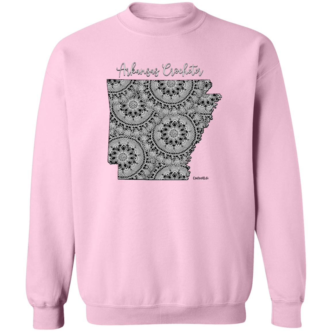 Arkansas Crocheter Crewneck Pullover Sweatshirt