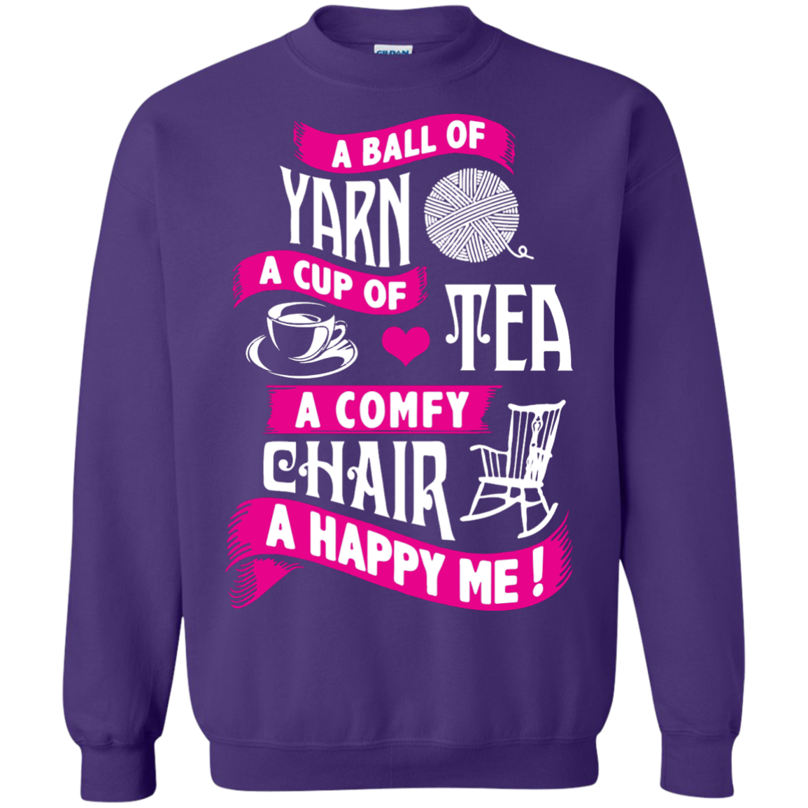 A Ball of Yarn, A Happy Me Crewneck Sweatshirts - Crafter4Life - 8