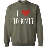 I Heart To Knit Crewneck Pullover Sweatshirt
