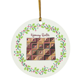 Wyoming Quilter Christmas Circle Ornament
