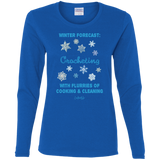 Winter Forecast Crocheting Flurries Ladies Long Sleeve Shirts