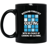 Weekend Forecast Quilting Black Mugs