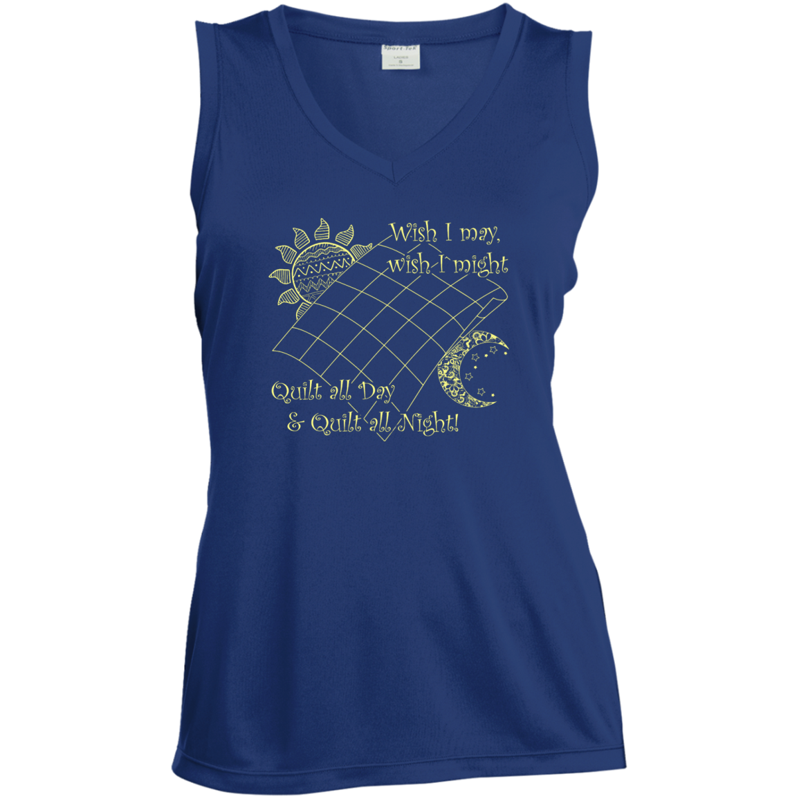 Wish I May Quilt Ladies Sleeveless V-Neck - Crafter4Life - 5