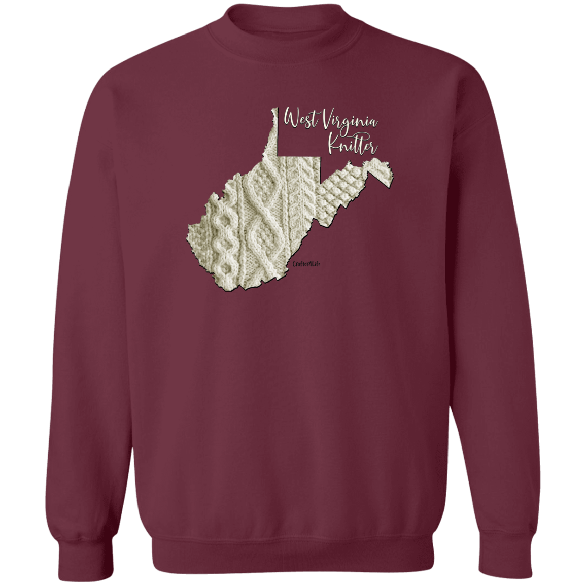 West Virginia Knitter Crewneck Pullover Sweatshirt