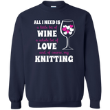 All I Need is Wine-Love-Knitting Crewneck Sweatshirt - Crafter4Life - 4
