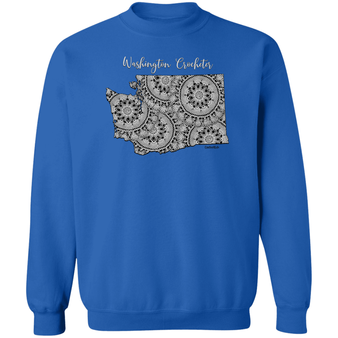 Washington Crocheter Crewneck Pullover Sweatshirt