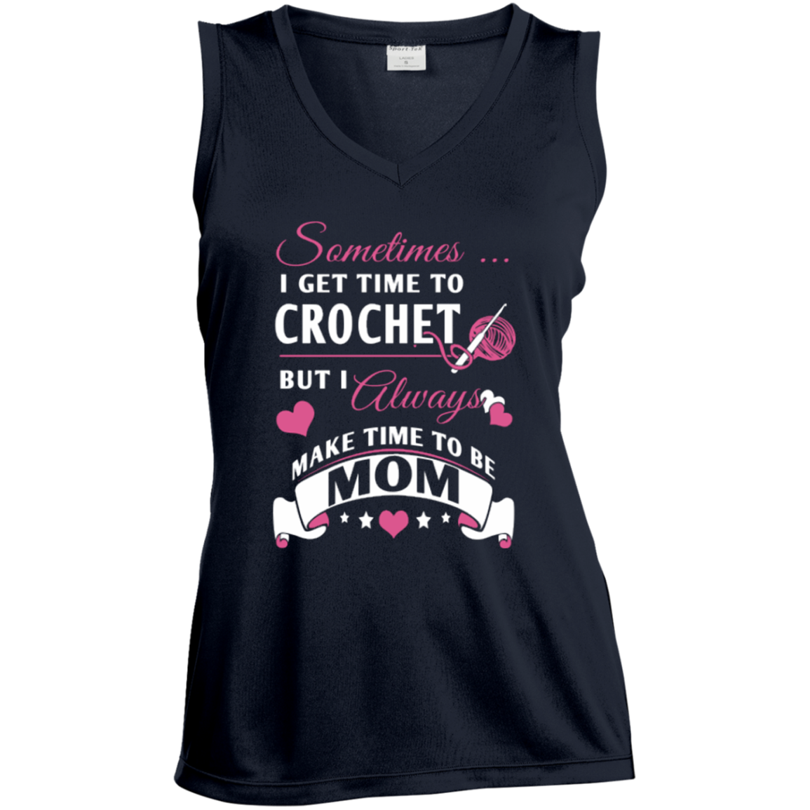 Crochet Mom Ladies Sleeveless V-neck - Crafter4Life - 4