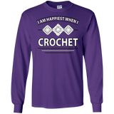 I Am Happiest When I Crochet Long Sleeve Ultra Cotton T-shirt - Crafter4Life - 1