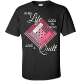 Make a Quilt (pink) Custom Ultra Cotton T-Shirt - Crafter4Life - 2