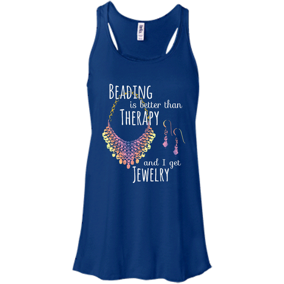 Beading is Better than Therapy Flowy Racerback Tank