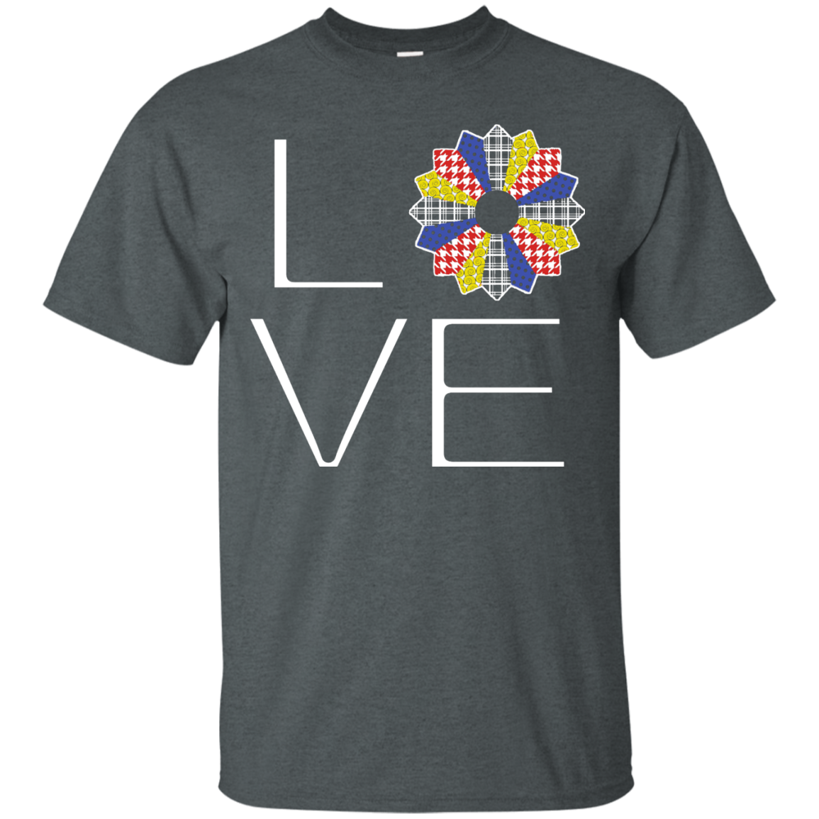 LOVE Quilting (Primary Colors) Custom Ultra Cotton T-Shirt - Crafter4Life - 6
