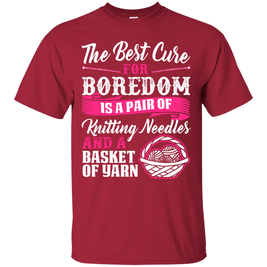 Cure for Boredom - Knitting Custom Ultra Cotton T-Shirt