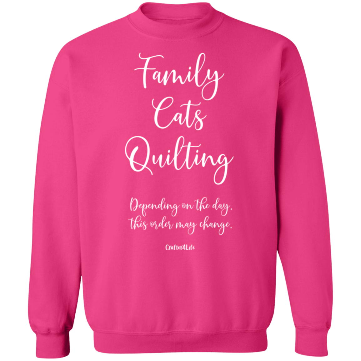 Family-Cats-Quilting Crewneck Pullover Sweatshirt