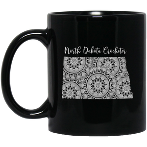 North Dakota Crocheter Black Mugs