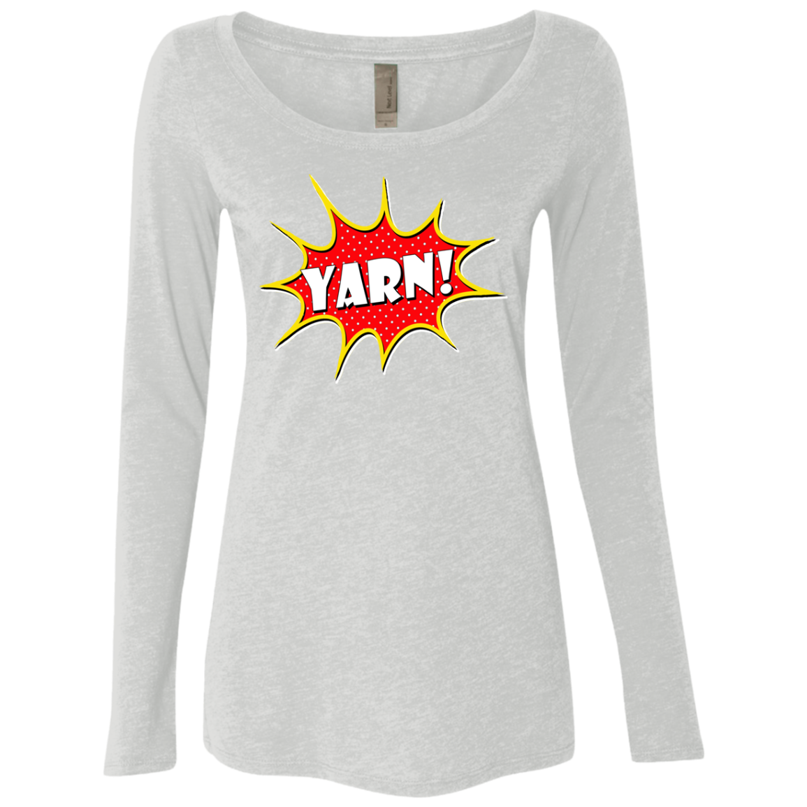 Yarn! Comic Starburst Ladies Triblend LS Scoop