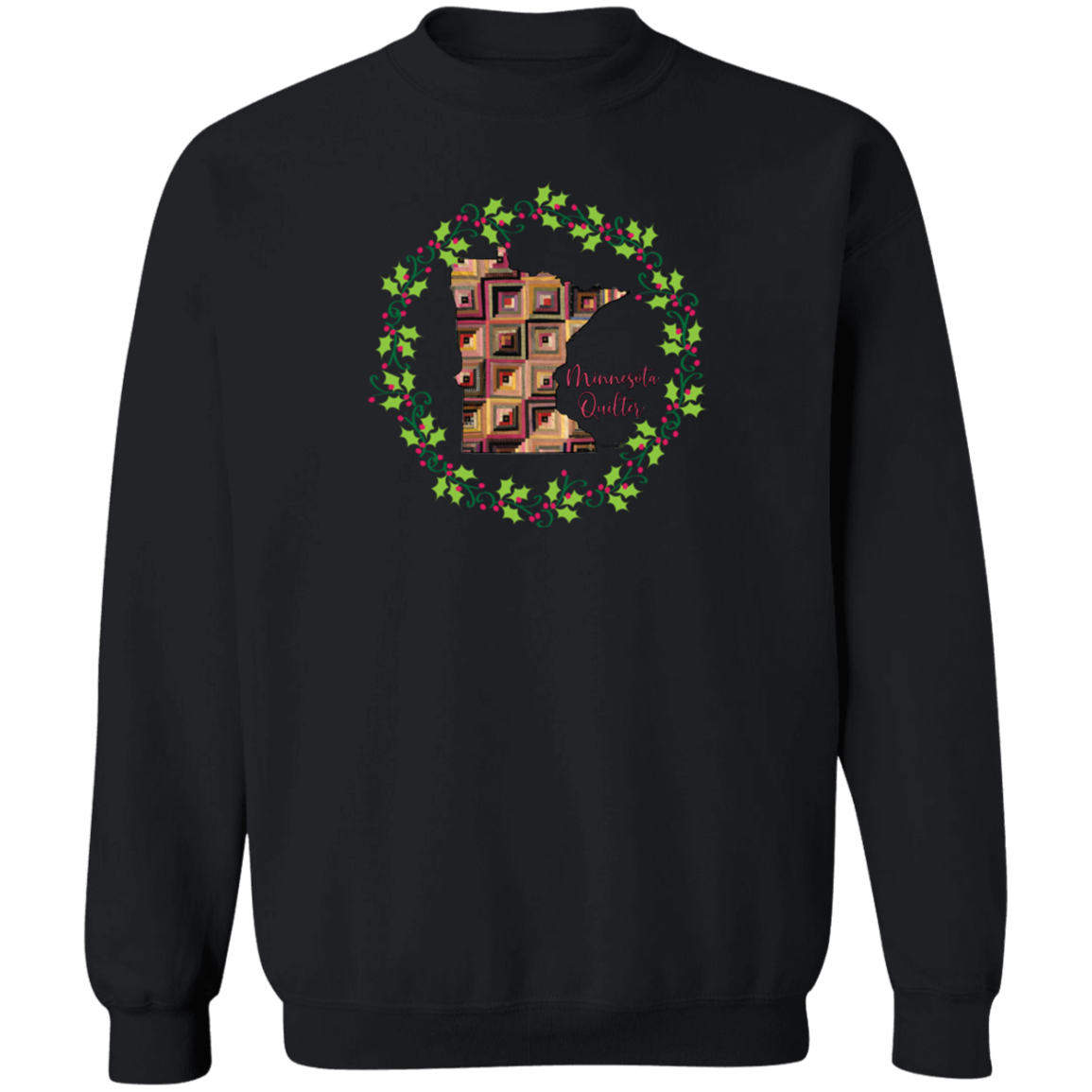 Minnesota Quilter Christmas Crewneck Pullover Sweatshirt