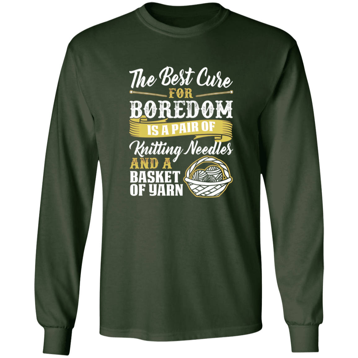 Cure For Boredom - Knitting - gold Long Sleeve T-Shirt
