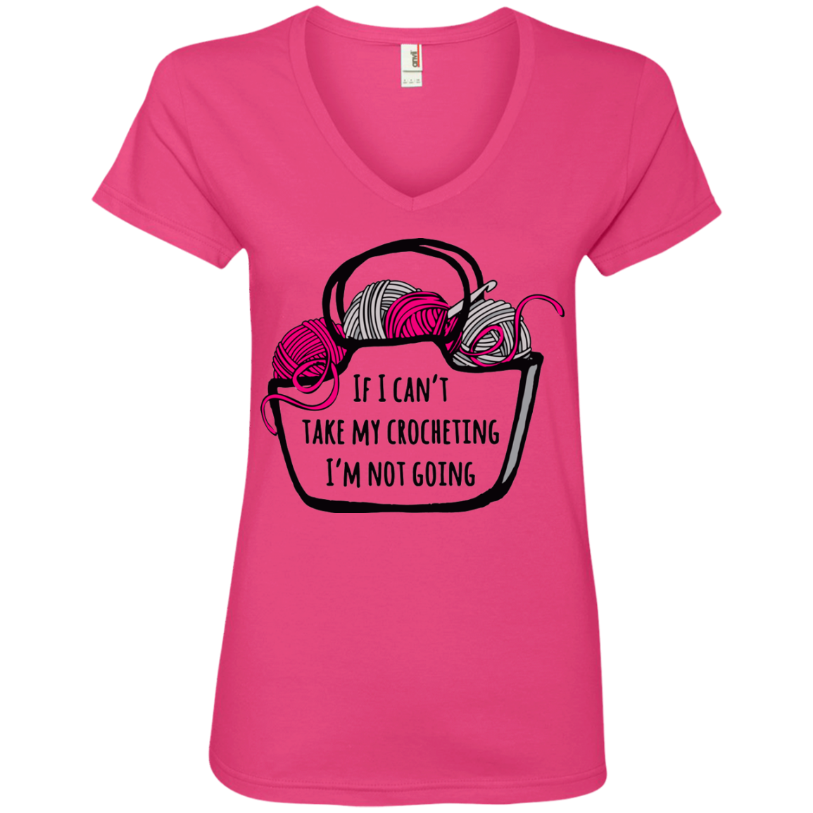 If I Can't Take My Crocheting Ladies' V-Neck T-Shirt
