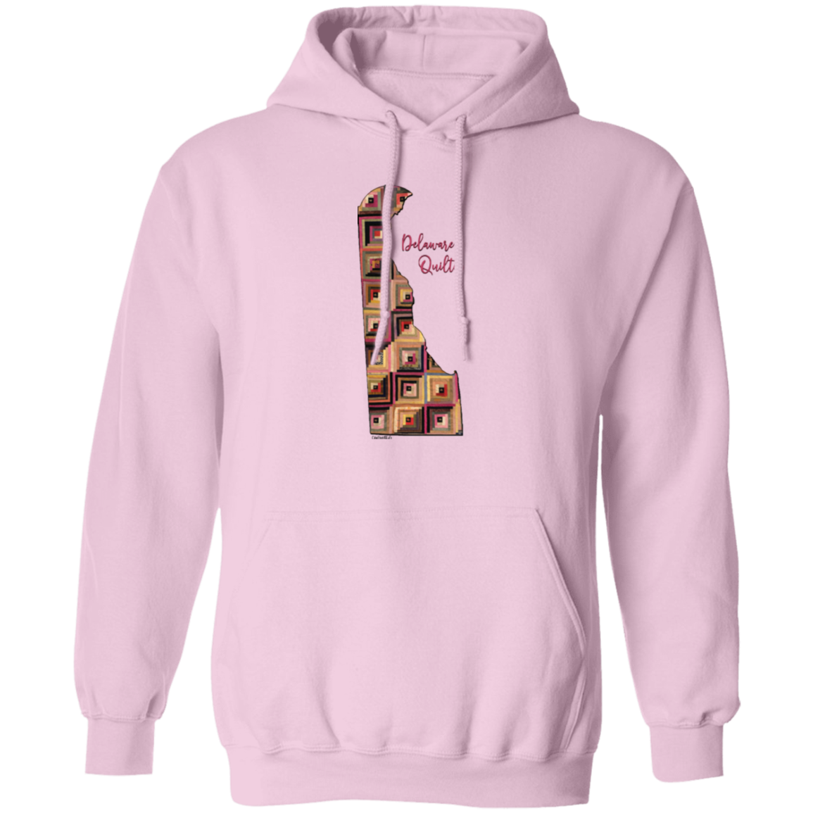 Delaware Quilter Pullover Hoodie, Gift for Quilting Friends and Family