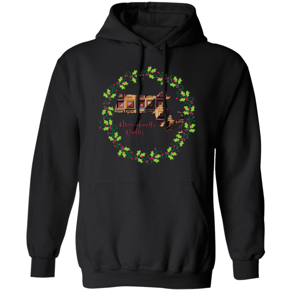Massachusetts Quilter Christmas Pullover Hoodie