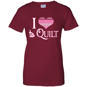 I Heart to Quilt Ladies Custom 100% Cotton T-Shirt - Crafter4Life - 4