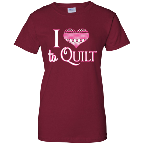 I Heart to Quilt Ladies Custom 100% Cotton T-Shirt - Crafter4Life - 4