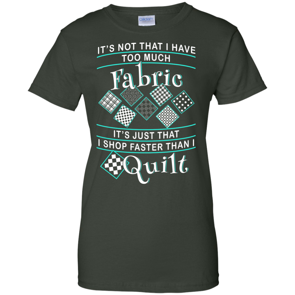 I Shop Faster than I Quilt Ladies Custom 100% Cotton T-Shirt - Crafter4Life - 6