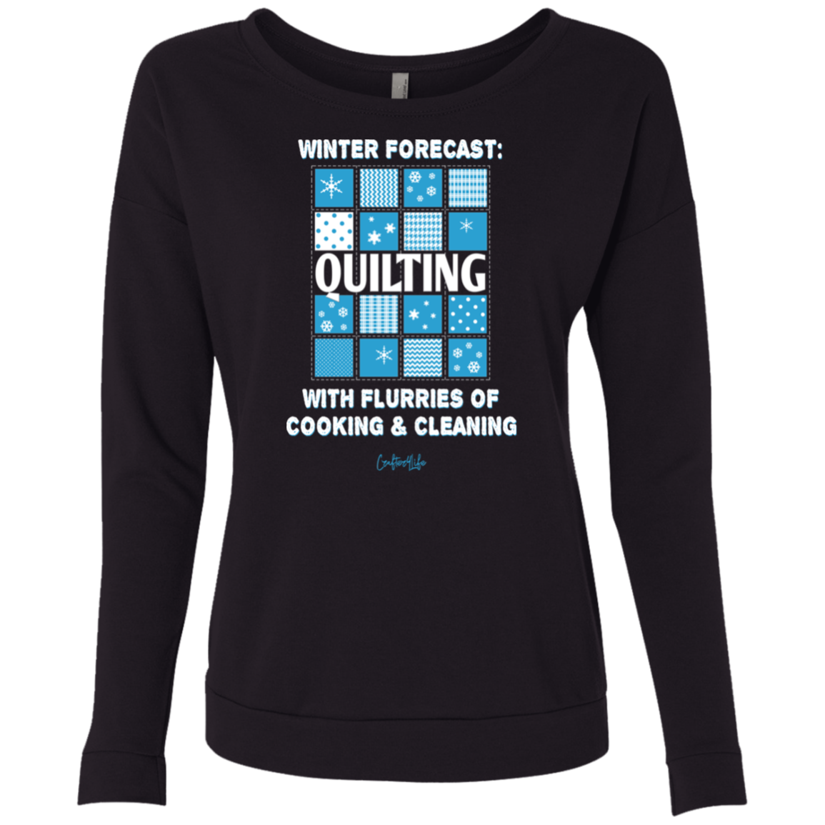 Winter Forecast Quilting Flurries Ladies Long Sleeve Shirts