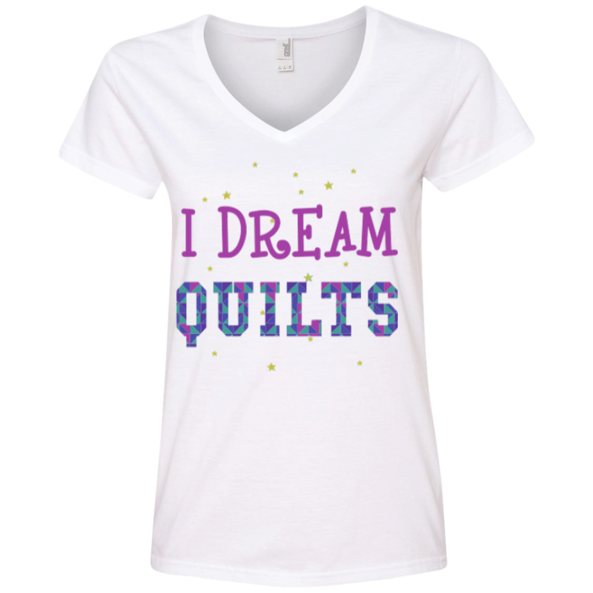 I Dream Quilts Ladies V-neck Tee - Crafter4Life - 3