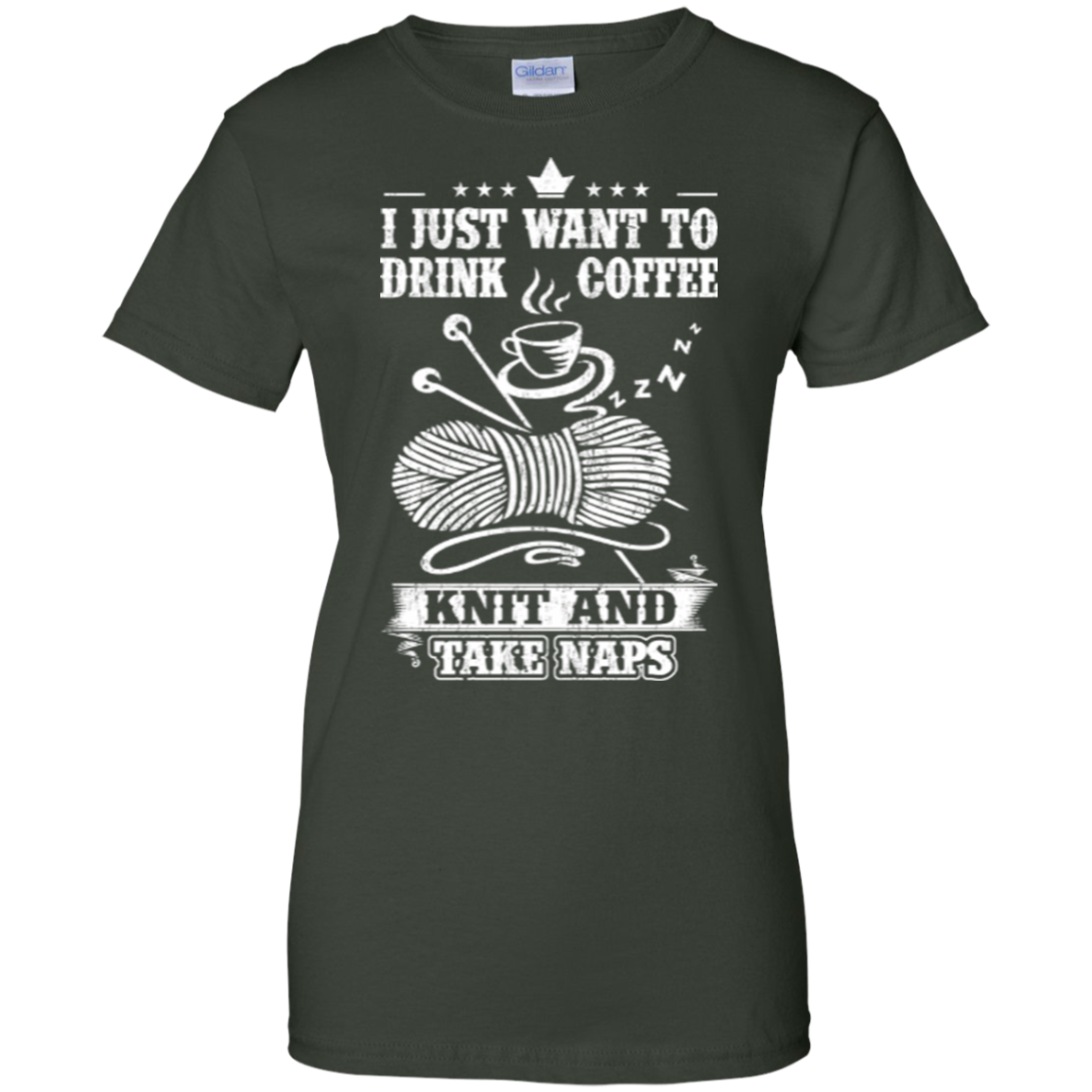 Coffee-Knit-Nap Ladies Custom 100% Cotton T-Shirt - Crafter4Life - 6