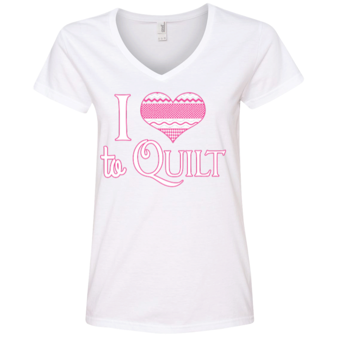 I Heart to Quilt Ladies V-neck Tee - Crafter4Life - 3
