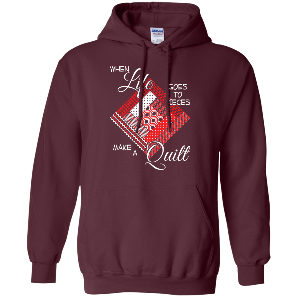 Make a Quilt (red) Pullover Hoodies - Crafter4Life - 1