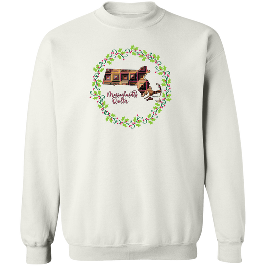 Massachusetts Quilter Christmas Crewneck Pullover Sweatshirt