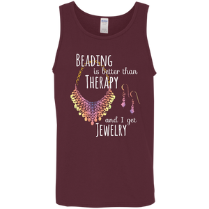 Beading is Better than Therapy Cotton Tank Top